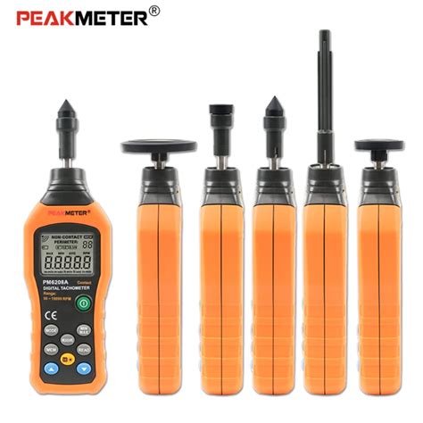 PEAKMETER PM6208A High Pressional Contact Digital Tachometer Rpm Speed