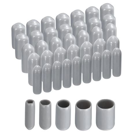 Uxcell Pcs Round Rubber End Caps Grey