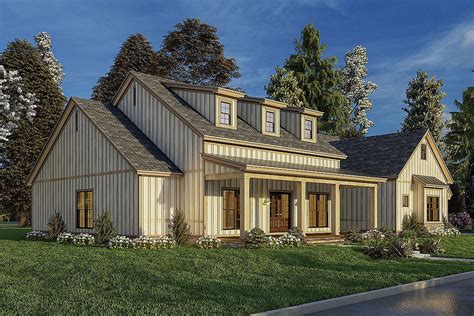 Modern Farmhouse Plan With Three Shed Dormers And A Flex Room 70678MK