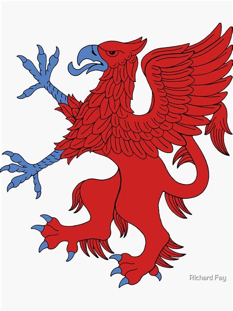 Red Griffin Sticker For Sale By RHFay Redbubble