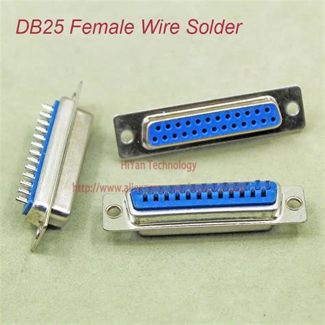 10pcslot Db25 25p Parallel Port Db25 25 Pin D Sub Female Wire Solder