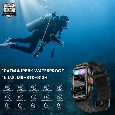 Kospet Tank X Smart Watch Men Women Smartband Atm Waterproof Watches