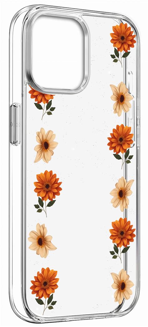 Etui Do Iphone Pro Max Bezbarwne Brokat Wz R Kwiaty Szk O