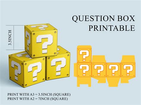 Question Box Super Mario Foldable Printable Mario Party Etsy