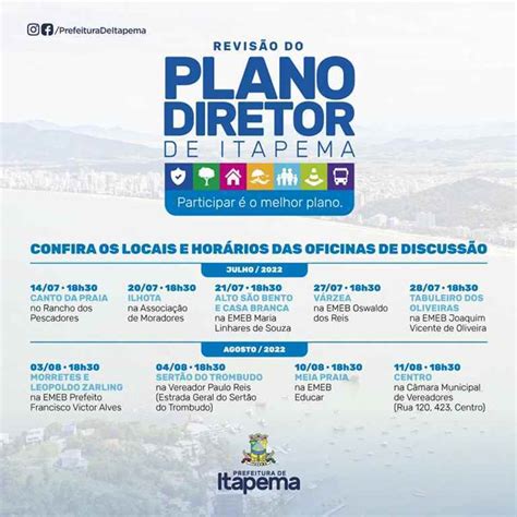 Oficinas para a revisão do Plano Diretor iniciam nesta semana Portal