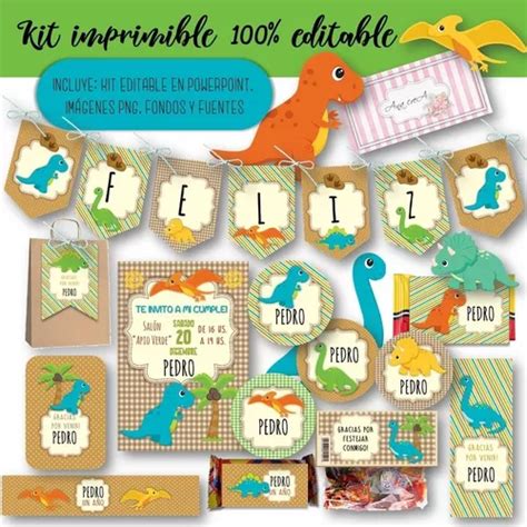 Kit Imprimible Dinosaurios Baby Editable Dino Beb En Venta En