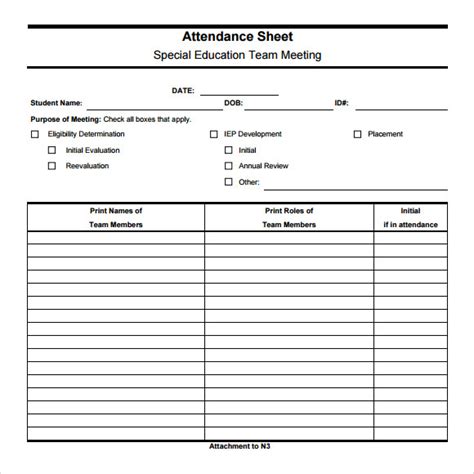 Free Sample Attendance Chart Templates In Ms Word Excel Pdf