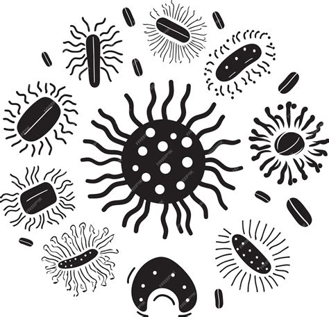 Germ Genesis Vector Logo With Microbes And Pathogens Viral Vectors