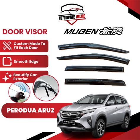 Perodua Aruz Pcs Set Door Visor Mugen Style Air Press Window Acrylic