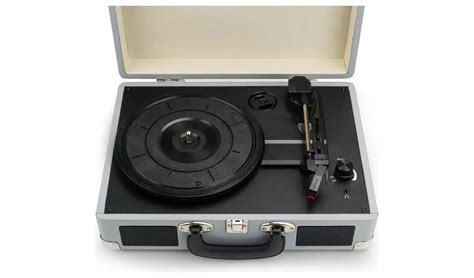 Bush Classic Retro 3 Speed Portable Case Record Player Kts 601 Grey