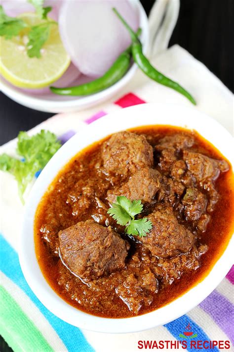 Mutton Curry Recipe Mutton Masala Gravy Swasthi S Recipes