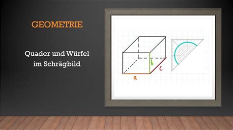 Geometrie Quader und Würfel im Schrägbild Mathe einfach erklärt