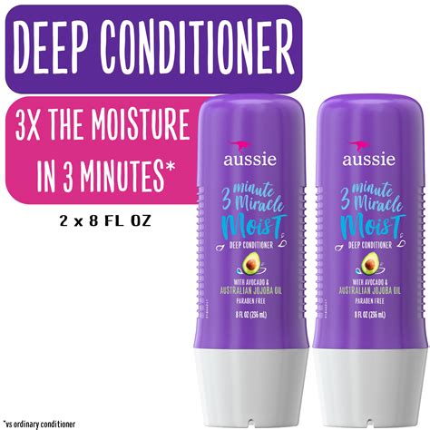 Aussie 3 Minute Miracle Moist Deep Conditioner 80 Fl Oz 2 Pack