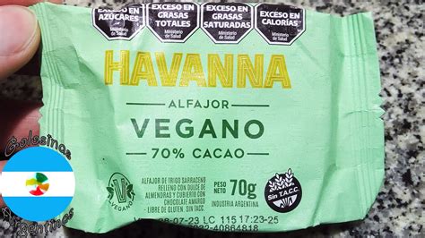 Havanna Vegano Cacao Sin Tacc Alfajor De Chocolate Vegan Libre De