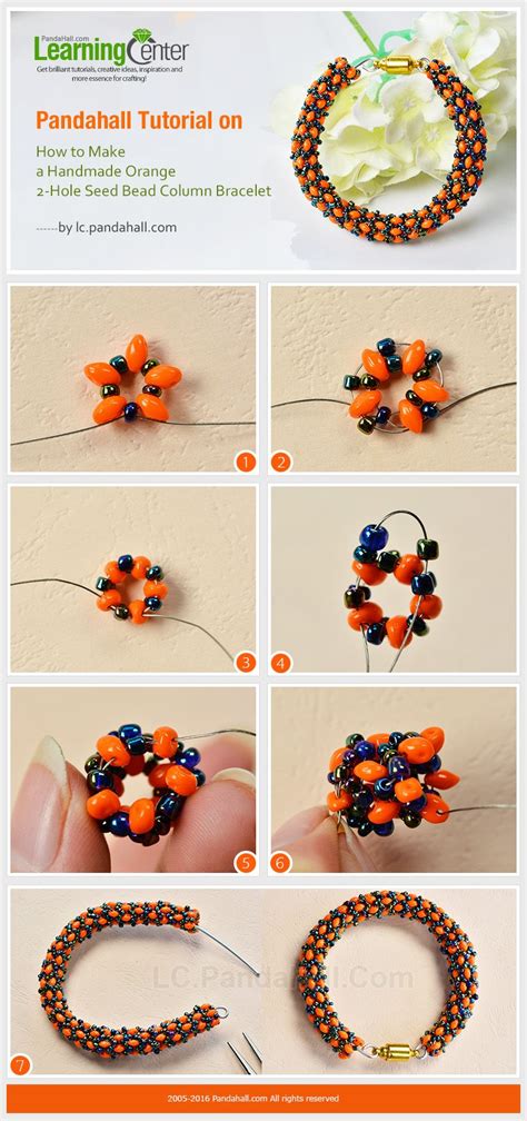 Pandahall Tutorial On How To Make A Handmade Orange 2 Hole Seed Bead