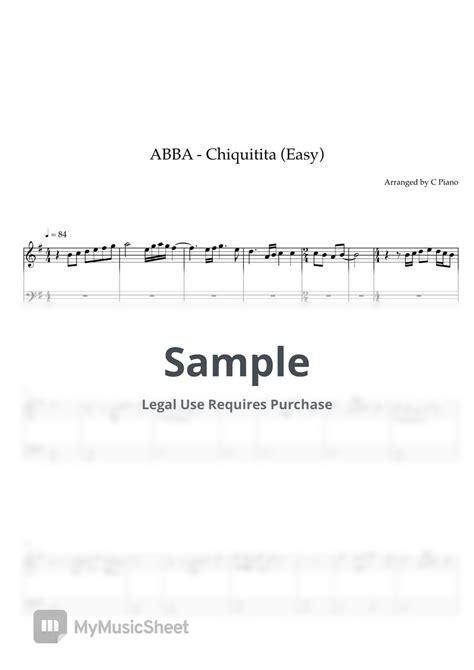 Abba Chiquitita Easy Version Sheets By C Piano