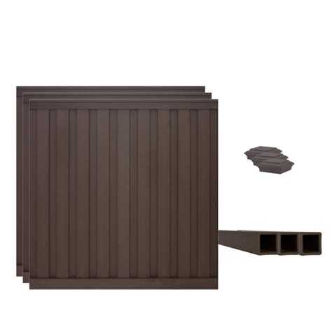 Trex Fencing 8 Ft H X 8 Ft W 3 Pack Woodland Brown Board On Board