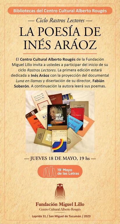 19º Mayo de las Letras homenaje fílmico y literario a la poeta Inés