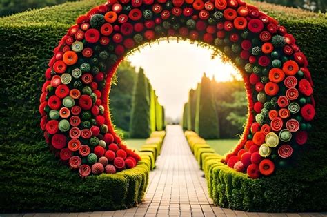 Premium Photo | A garden with flowers and a tunnel that says " flowers