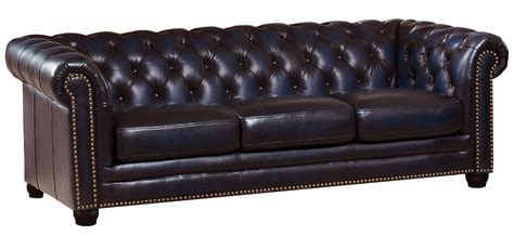 Dynasty Navy Blue Leather Sofa from Amax Leather | Coleman Furniture