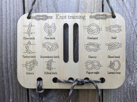 Knot Training Board Knots Howtotieknots Reefknot Squareknot Etsy Uk