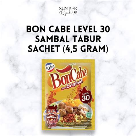 Jual Bon Cabe Boncabe Level 30 Sambal Tabur Sachet 4 5 G Shopee Indonesia