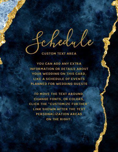 Navy Blue Gold Foil Agate Wedding Invitations Zazzle