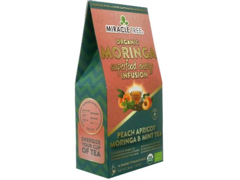 Miracle Tree Organic Moringa Energy Infusion Tea Peach Mint Apricot