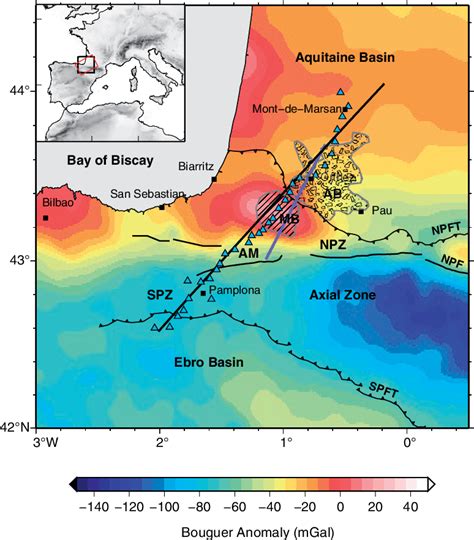 Map Of Bouguer Gravity Anomalies With The Locations Of Seismic Stations