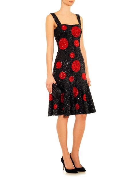 Sequin Embellished Polka Dot Dress Dolce Gabbana MATCHES