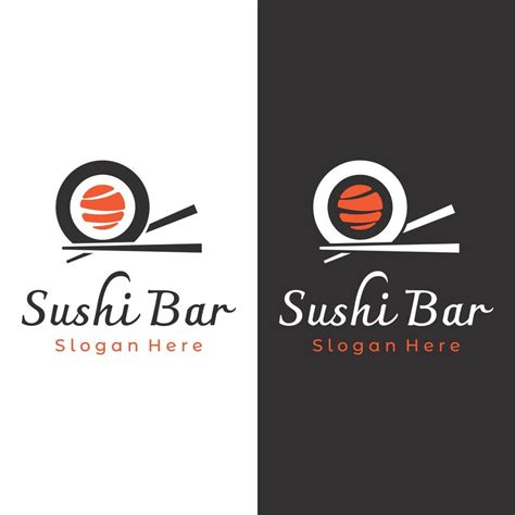 Sushi Logo Template Designseafood Or Traditional Japanese Cuisine With