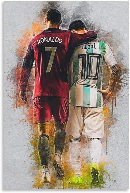 Dsgfr Lionel Messi Cristiano Ronaldo Football Superstar P Ster Pintura