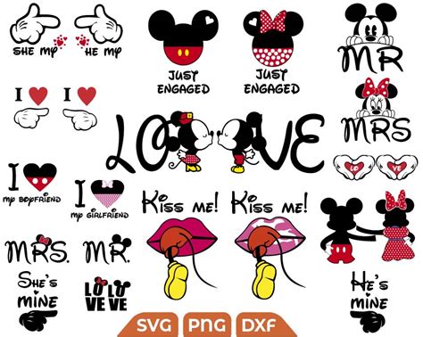 Disney Valentine’s Day Svg Mickey Love Svg Minnie Love Svg Free Svg Download For Craftsmen