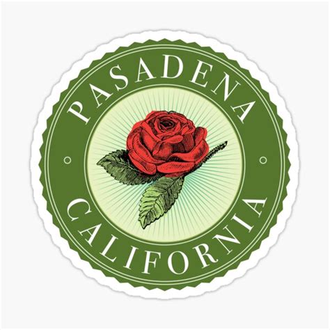 Pasadena California Vintage Rose Sticker For Sale By MisterMeteor