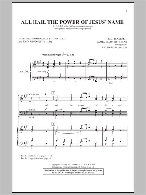 All Hail The Power Of Jesus Name Sheet Music Hal Hopson SATB Choir