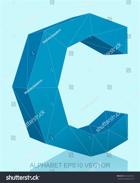 Abstract Blue D Polygonal Uppercase Letter Stock Vector Royalty Free