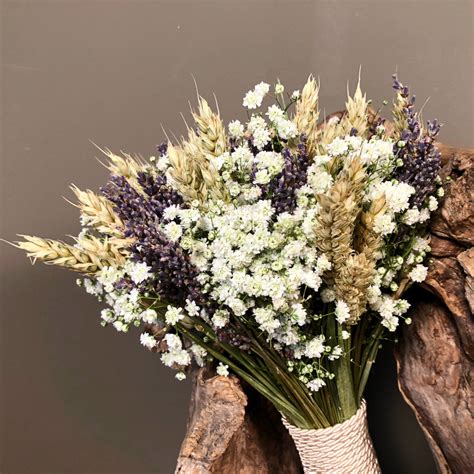 Bridal Bouquet Dried Lavender Wheat Baby S Breath