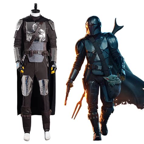 Supercos Men Mandalorian Cosplay Costume Silver Armor Full Set Din