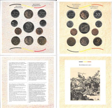 BELGIUM 2 BU COINS SETS 1989 1990 20 Coins And 2 Mint Medals Rare B7