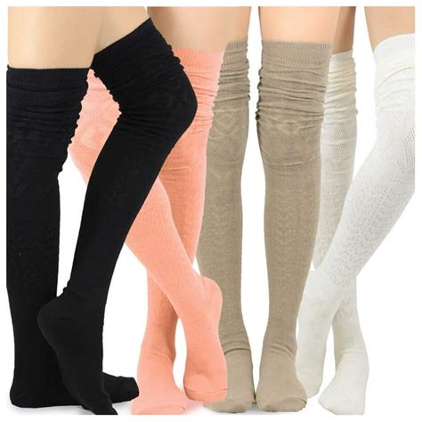 Teehee Socks Teehee Womens Extra Long Fashion Thigh High Socks Over