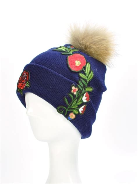 Gorro De Lana Con Pomp N De Pelo Natural Meua Boutique