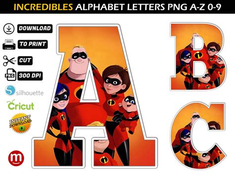 Incredibles Alphabet Letters Png Mr Alphabets