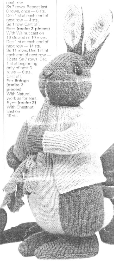 Designed By Alan Dart This Lovely Pattern For A Knitted Peter Rabbit