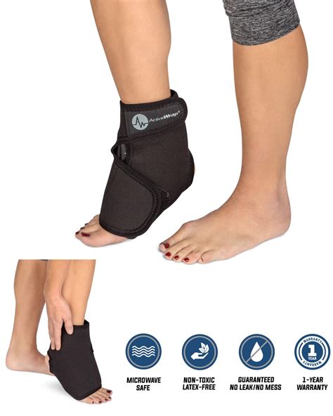 ActiveWrap Foot Ankle Ice Pack Wrap With Reusable Hot Cold Packs For