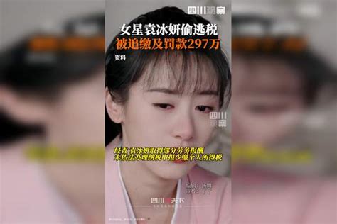 女星袁冰妍偷逃税 被追缴后及罚款297万