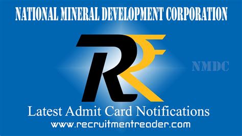 Nmdc Admit Card Various Posts Donimalai Complex Recruitment