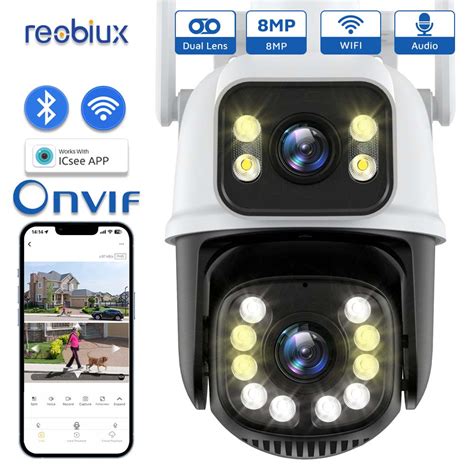 Reobiux Mp Ptz Wifi Ip Camera Security Protection Dual Lens K Ip