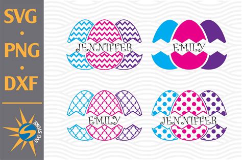 Split Easter Eggs Svg Png Dxf Digital Files Include By Svgstoreshop