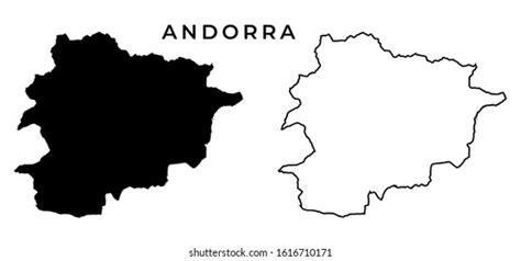 Andorra Map Vector Blank Map Andorra เวกเตอร์สต็อก ปลอดค่าลิขสิทธิ์