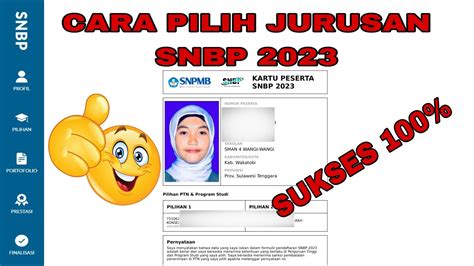 TUTORIAL CARA PILIH JURUSAN SNBP TAHUN 2023 YouTube